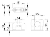 BETTERMANN Abstandsschelle 1f  25mm Kst SOM 3081 LGR geschl hfr