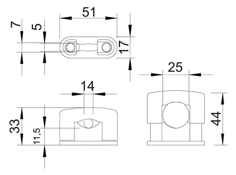 BETTERMANN Abstandsschelle 1f  25mm Kst SOM 3081 LGR geschl hfr