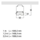 ZUMTOBEL LED-Lichtleiste 45,4W 4000K TECTON C LED8000-840 L1500 VWB LDE 7890l