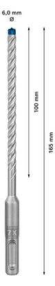 BOSCH-EW Hammerbohrer  6mm SDSplus SDS plus-7X 50p 100/165mm f.Beton