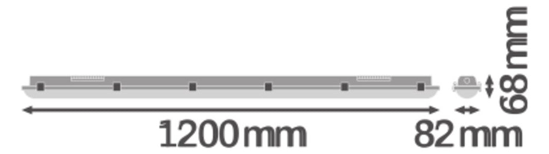 LEDVANCE LED-Feuchtraumleuchte 32W 6500K DP 1200 32W 865 IP65 GY 4400lm gr Konv