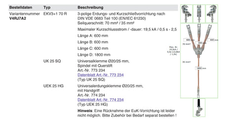DEHN SE EuK-Garnitur voll_iso 19,5kA EKV3+1 70 R V4RJ7A2 70qmmSeil 70qmmErd