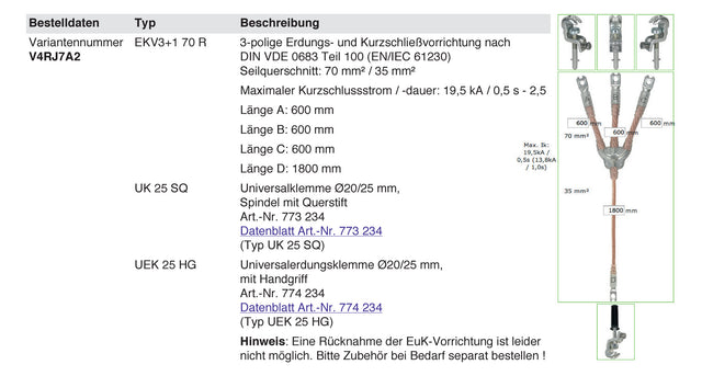 DEHN SE EuK-Garnitur voll_iso 19,5kA EKV3+1 70 R V4RJ7A2 70qmmSeil 70qmmErd