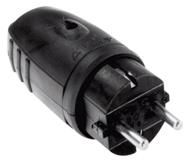 BACHMANN Schutzkontaktstecker 16A 250V 913.171 Gummi IP44 sw ger