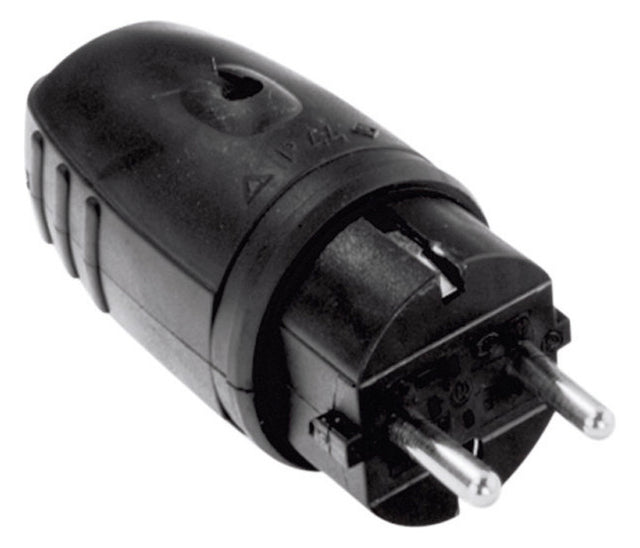 BACHMANN Schutzkontaktstecker 16A 250V 913.171 Gummi IP44 sw ger