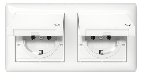 GIRA Steckdose 2f rws glz UP Klappd IP44 Standard 55 415803