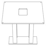SIEDLE Briefkastenfuß Rechteck VA edst ZE/STL 518 x 462 500mm