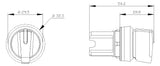 SIEMENS Knebelschalter 3stuf bel.b  22mm 3SU1002-2BM60-0AA0 rechteck 30,9x27,3mm