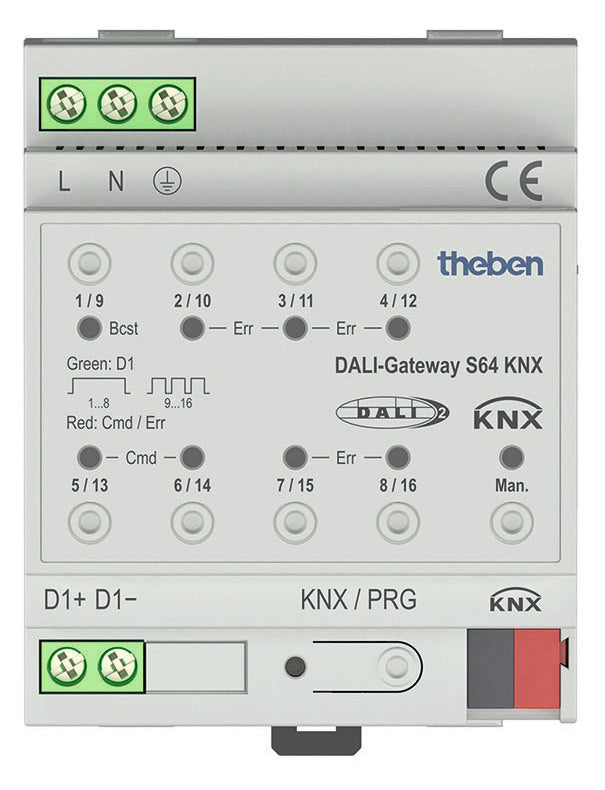 THEBEN Gateway DALI KNX REG 100-230V 4TE DALI-Gateway S64 KNX IP20