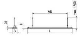 RIDI LED-Pendelleuchte 1LED 4000K 5900lm LENSES-PDI1000RFWS840B0600 Konv sym