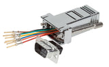 Modular-Adapter D-Sub09 Stecker / RJ45 Buchse, metallisiertes Gehäuse Stück