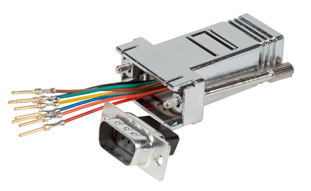 Modular-Adapter D-Sub09 Stecker / RJ45 Buchse, metallisiertes Gehäuse Stück