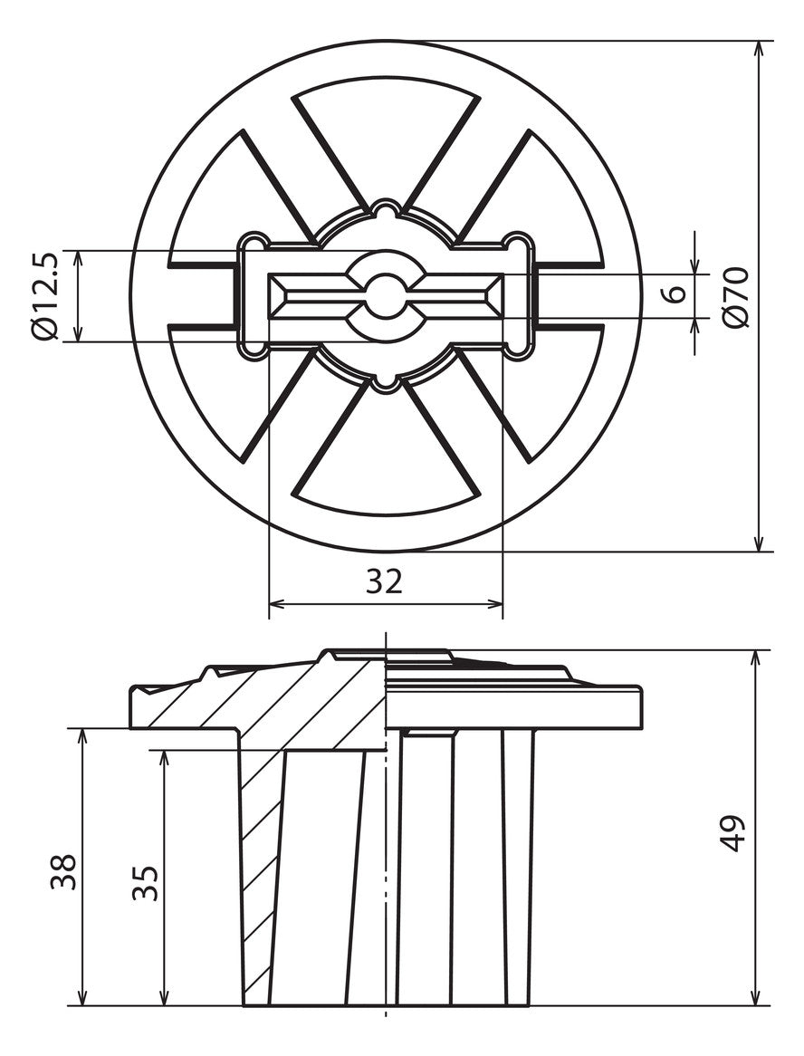 DEHN SE Abdeckkappe Kst unbeh SK RD10 FL30X3.5 GRGE PVC