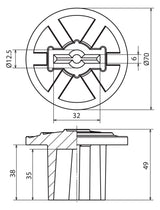 DEHN SE Abdeckkappe Kst unbeh SK RD10 FL30X3.5 GRGE PVC