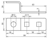 DEHN SE Endstück V2A unbeh ES ZF 2X11.11 1XB13 V2A