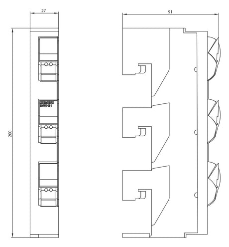 SIEMENS Sicherheitsschalter 30 A 3p IP00 3NW7431-0HG f.Sammelschienen