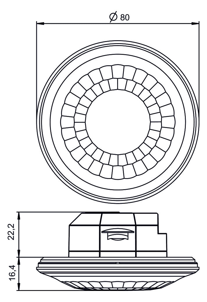 THEBEN Bewegungsmelder 0-360° UP ws BWM LUXORliving BI360 WH IP20