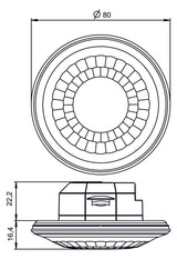 THEBEN Bewegungsmelder 0-360° UP ws BWM LUXORliving BI360 WH IP20