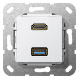 GIRA Einsatz HDMI/USB 2f rws Einsatz 567803 ohne Beschriftungsfeld
