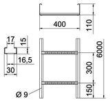 BETTERMANN Kabelleiter 110x400x6000mm vz WKLG-Serie WKLG 1140 FS Profil ungelocht