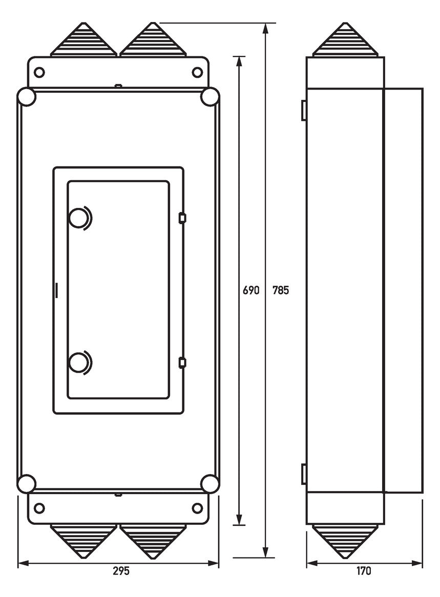 DOEPKE Leergehäuse Schaltgeräte Kst IP54 N-7 Gehäuse kpl. 295x690x170mm Aufb