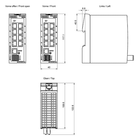 SIEMENS Switch Hutschiene 8x10/100Mbps 6GK5208-0BA00-2AB2 Managebar Layer2