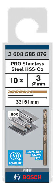 BOSCH-EW Metallbohrer  3mm 33/3mm Edst 2608585876 zyl.Steckachse
