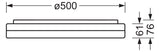 REGIOLUX LED-Wandanbauleuchte 34W 3000K turas-TUARO /500 4000 830 ET easy41 3938