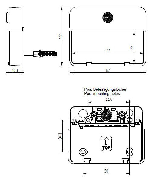 GROTHE Klingeltaster Kst ws AP rechteck ETA 650 LED ws m.Bel m.NamSchild