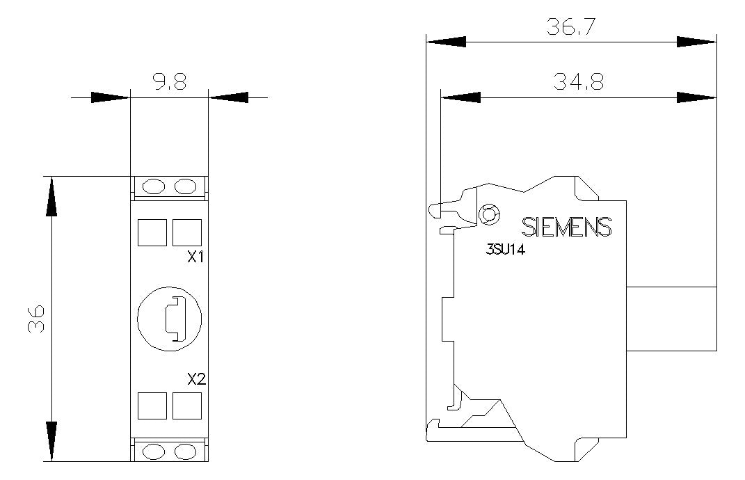 SIEMENS Lampenfassungsblock LED AC 230V 3SU1401-2BF60-3AA0 Bodenbef ws