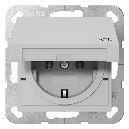 GIRA Steckdose 1f gr glz UP Klappd IP20 System 55 4454015