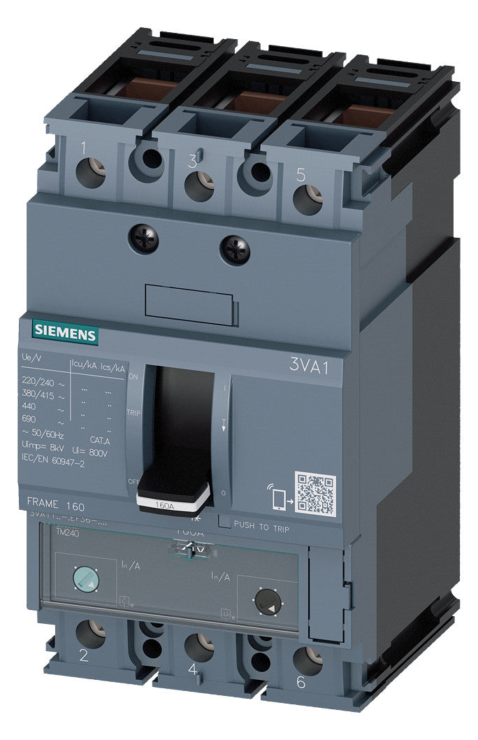 SIEMENS Leistungsschalter 100A 3p IP40 3VA1110-5EF36-0AA0 70-100A/In Einb
