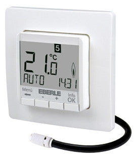 EBERLE Raumthermostat 230V 16A Schließer FIT 3 F / weiß IP30 m.Display