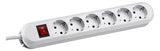 BACHMANN Steckdosenleiste 6f ws 3m 35° 381.251K m.Ein/Aus IP20 1,5qmm