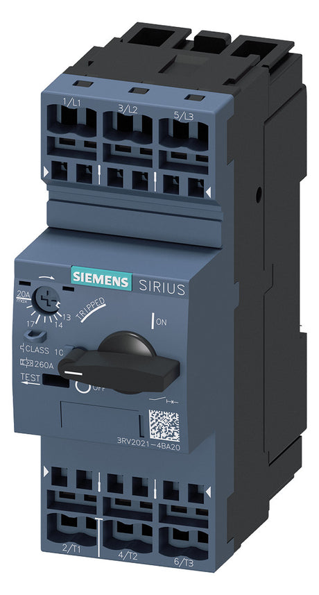 SIEMENS Motorschutzschalter 3p 14-20A 3RV2021-4BA20 20A/Iu 690V Einb IP20
