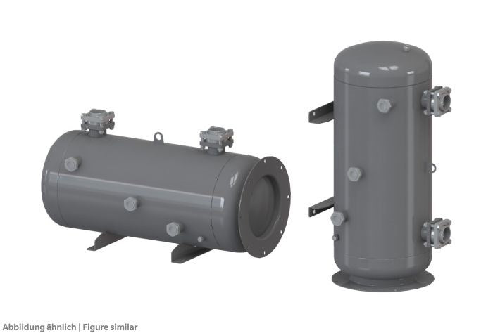 Flüssigkeitssammler FBU-200 200 Liter stehend+liegend, 33bar, o. Anschl.-Vent.