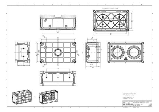 SPELSBERG Gerätedose UP Klemme luftd Kst BS 2-K 146x86x60mm IP30 rechteck