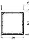 LEDVANCE Aufbaurahmen ws ST DL SLIM FRAME SQ 155 WT