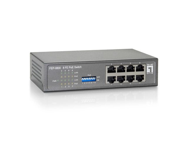 8-Port Fast Ethernet PoE+ Switch (65W)  Stück