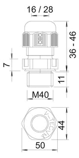 BETTERMANN Kabelverschraubung M40 PA ger V-TEC VM40 SGR si-gr 11mm IP68 unbeh