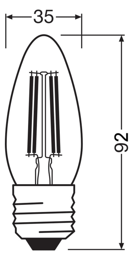 LEDVANCE LED-Kerzenlampe FM E27 B40 3,4W LED Classic B 40 Filament DIM P 3.4 2700