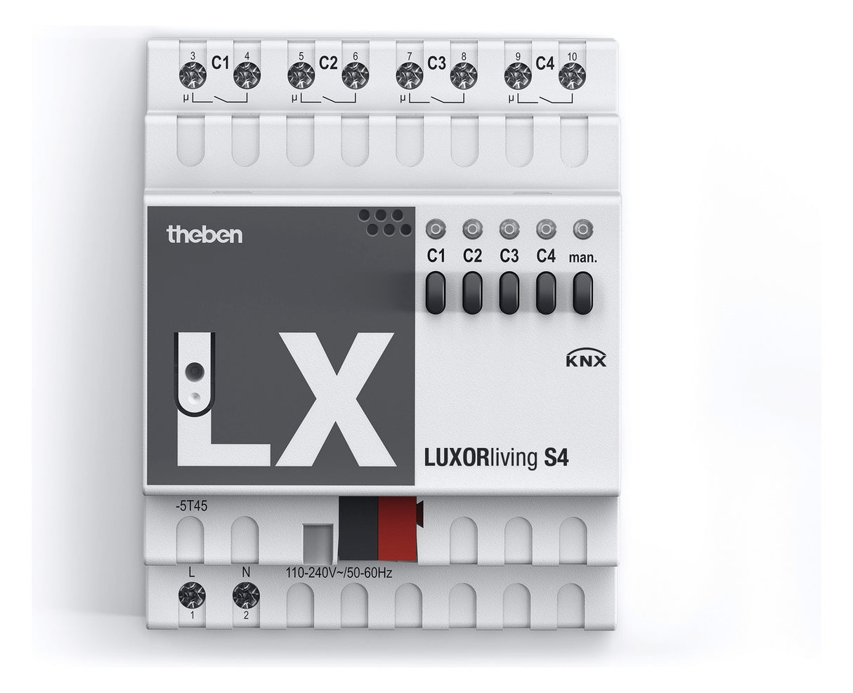 THEBEN Schaltaktor KNX REG 4TE 4f 16A LUXORliving S4 2000W 110-230V