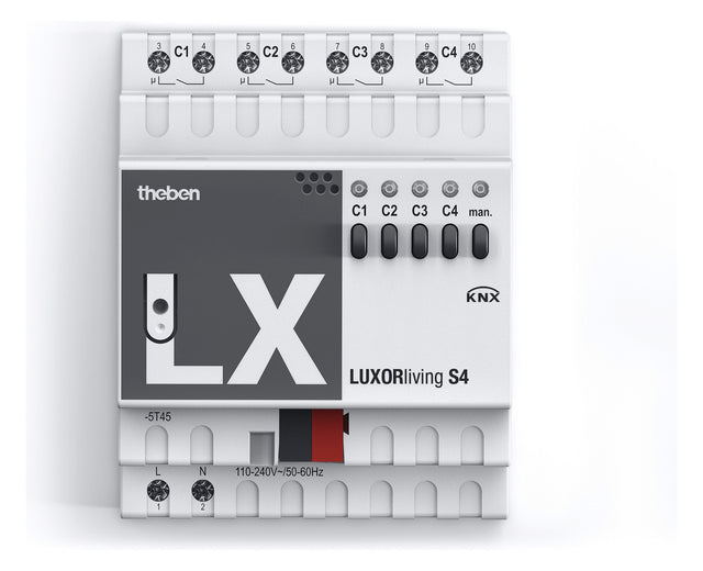 THEBEN Schaltaktor KNX REG 4TE 4f 16A LUXORliving S4 2000W 110-230V