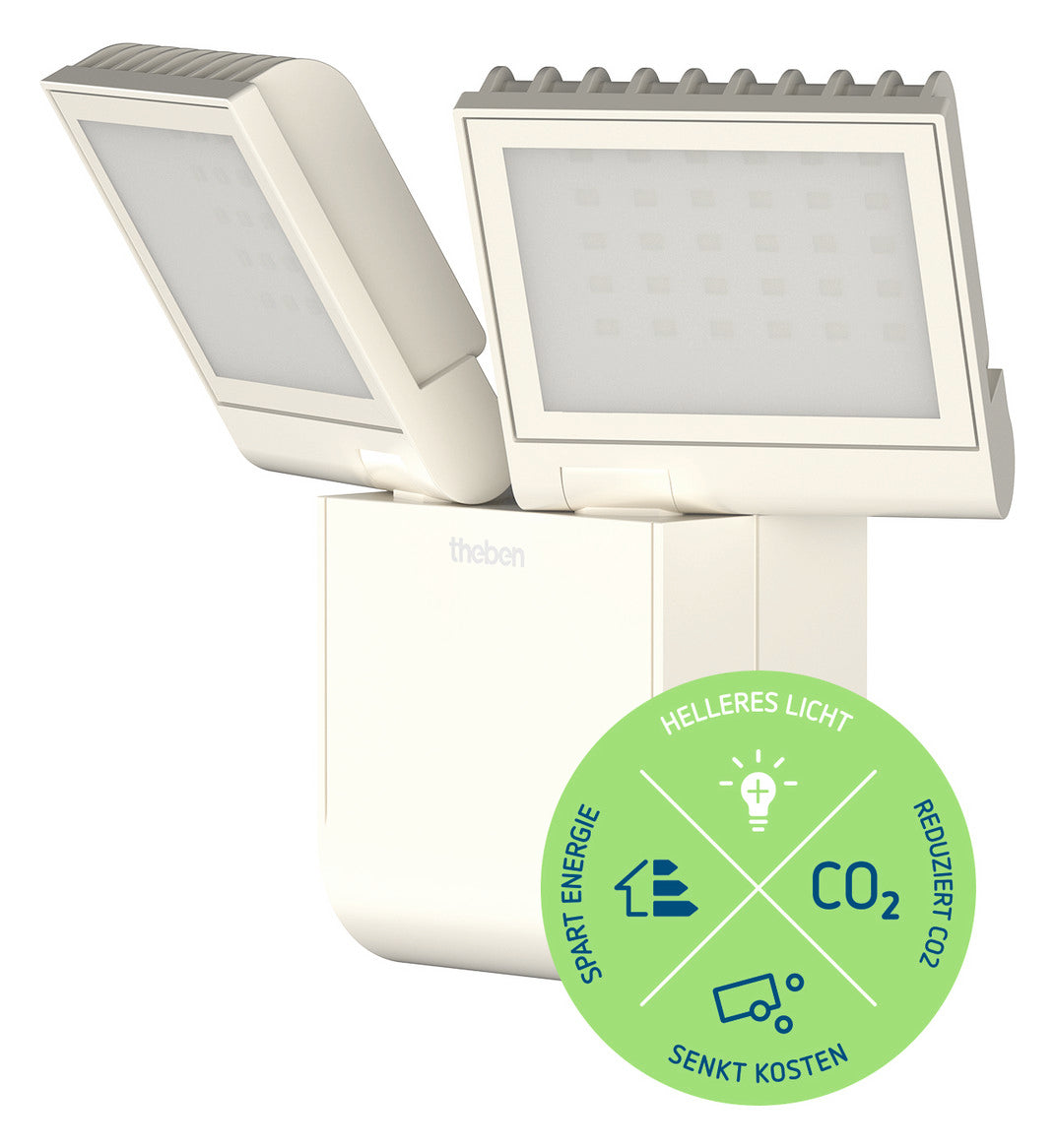 THEBEN LED-Anbaustrahler 17W 2LEDs ws ws theLeda S17-100L WH 4000K 1800lm ws mt