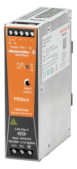 WEIDMÜLLER Gleichstromversorgung 22-28V PRO ECO 72W 24V 3A 72W 3A 82,8VA IP20