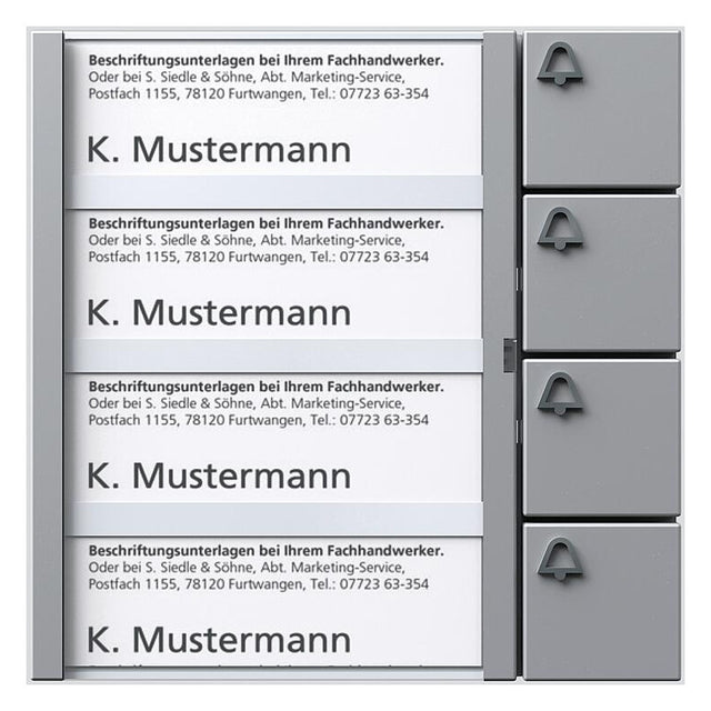 SIEDLE Tastenmodul 1+n 4RT si 99x99x27mm TM 612-4 SM