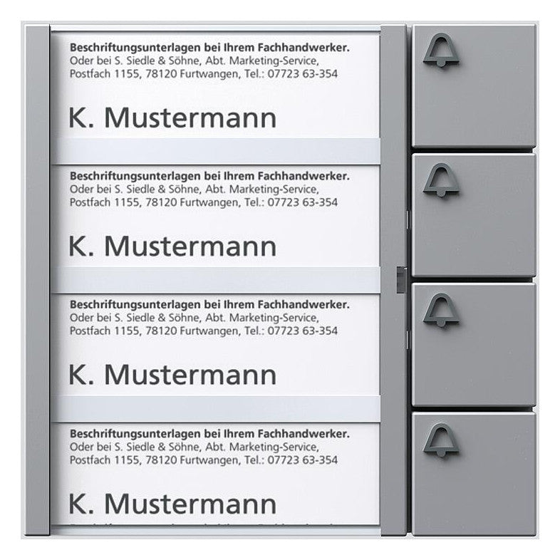 SIEDLE Tastenmodul Bus 4RT si 99x99x27mm BTM 650-04 SM