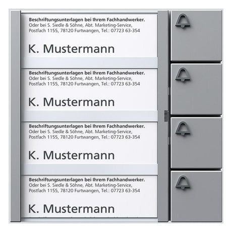 SIEDLE Tastenmodul Bus 4RT si 99x99x27mm BTM 650-04 SM