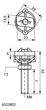 WALRAVEN Hammerfix RapidRail ev M8x25 mit Klemmfeder - für RapidRail