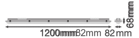 LEDVANCE LED-Feuchtraumleuchte 18W 4000K DP S 1200 18W 840 IP65 GY 2400lm gr